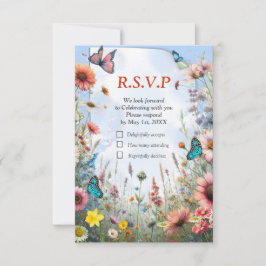 Frühling und Sommer blühen Florals RSVP Karte