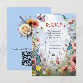 Frühling und Sommer blühen Florals RSVP Karte