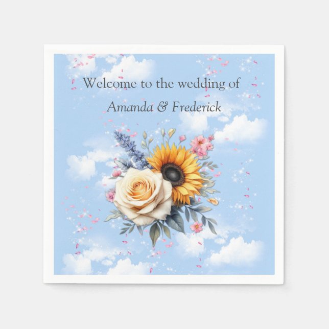 Frühling und Sommer blühen Florals Serviette (Vorderseite)