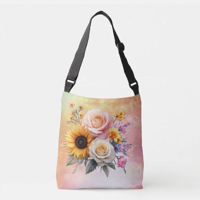 Frühling und Sommer blühen Florals Tragetaschen Mit Langen Trägern (Vorderseite)