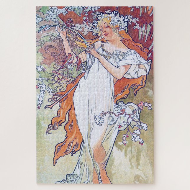 Frühling (vier Jahreszeiten), Alphonse Mucha (Vertikal)
