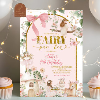 Frühling Wald Teeparty Fee Geburtstag Einladung