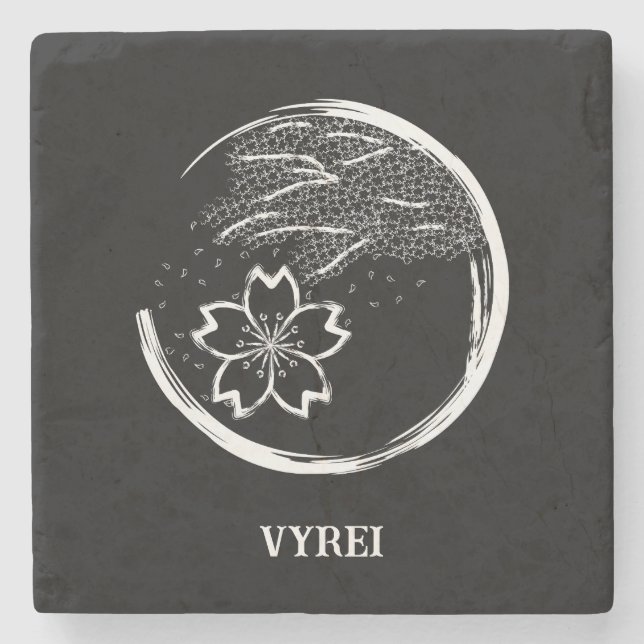 Frühling-Wappen Steinuntersetzer (Vorderseite)