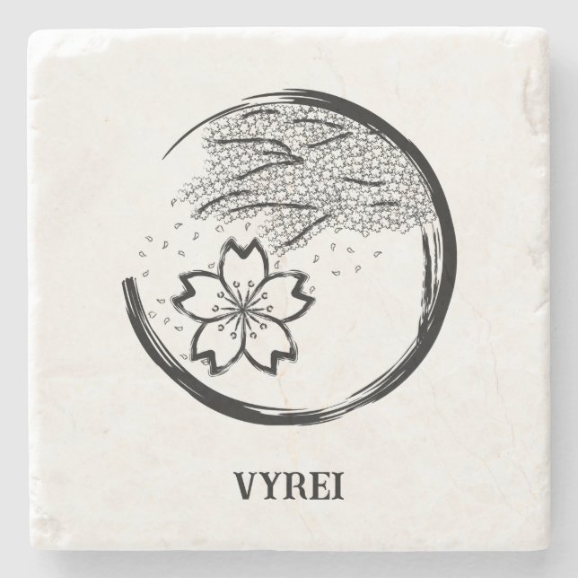 Frühling-Wappen Steinuntersetzer (Vorderseite)