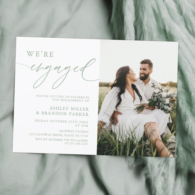 Frühling Wir sind eine Verlobte Foto-Engagement-Pa Einladung (Von Creator hochgeladen)
