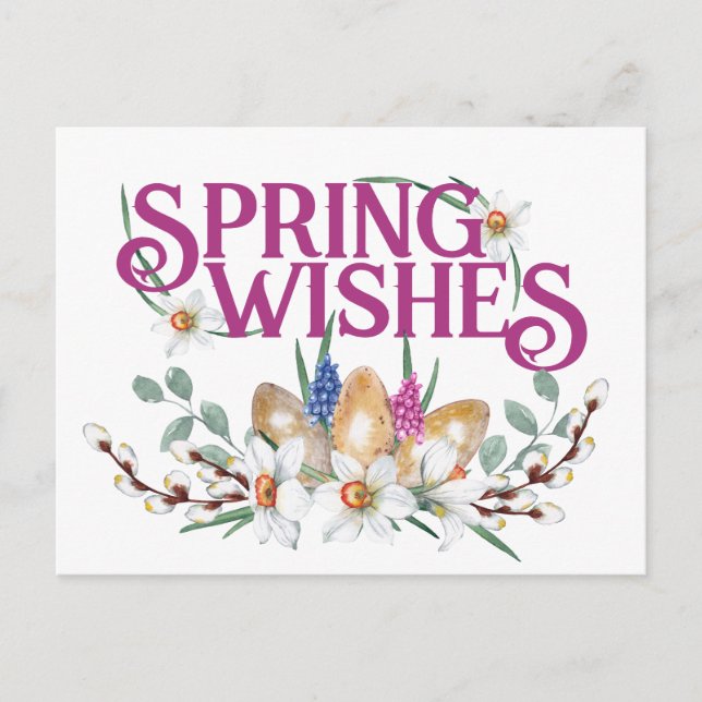 Frühling wünscht Blueier Pagan Equinox Postkarte (Vorderseite)