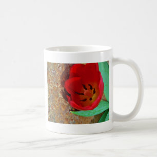 Frühlinggelb und Roter Tulip Kaffeetasse