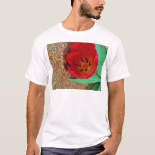 Frühlinggelb und Roter Tulip T-Shirt