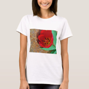 Frühlinggelb und Roter Tulip T-Shirt