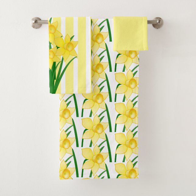 Frühlinggelbe Daffodien Blume Badhandtuch Set (Insitu)