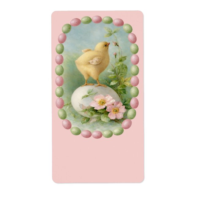 Frühlingküken mit Pastell-Eier-Rahmen (Vorne)