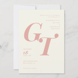 Frühlingmonogramm | Moderne Coral Peach Wedding