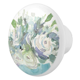 Frühlings-Anordnung - Aquarell-Blumenstrauß Keramikknauf