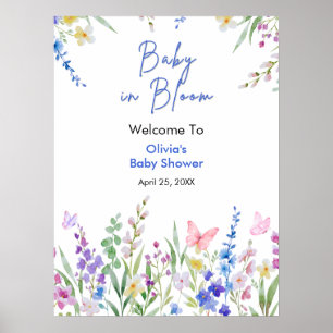 Frühlings-Baby-Blüten-Baby-Party-Willkommen Poster