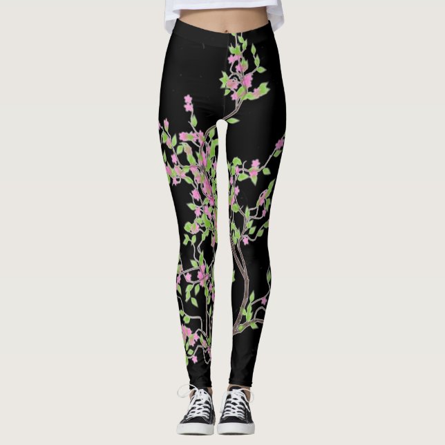 Frühlings-Baum mit Blumen Leggings (Vorderseite)