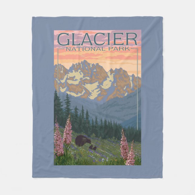 Frühlings-Blumen - Gletscher-Nationalpark, M.Ü. Fleecedecke (Vorderseite)