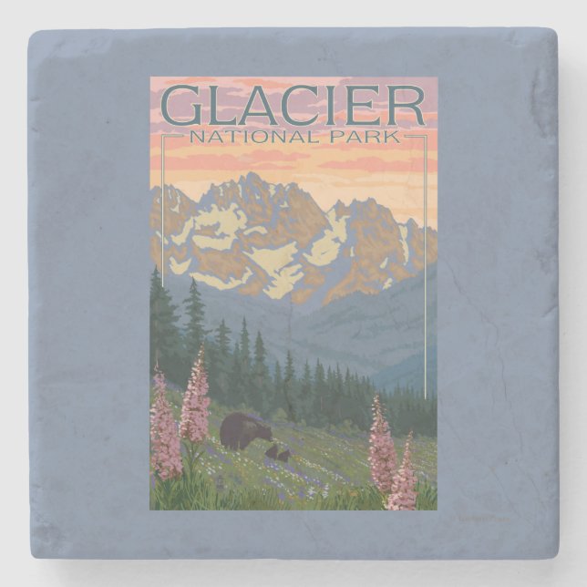 Frühlings-Blumen - Gletscher-Nationalpark, M.Ü. Steinuntersetzer (Vorderseite)
