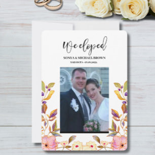 Frühlings-Blumen-Hochzeitsanzeige für Elopement Einladung