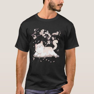Frühlings-Blumen-Kätzchen-Liebhaber japanische Kun T-Shirt