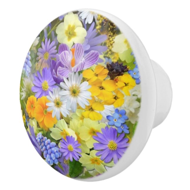 Frühlings-Blumen-Keramik-Griff Keramikknauf (Rechts)