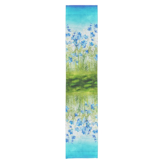 Frühlings-Blumen Kurzer Tischläufer (Vorderseite)