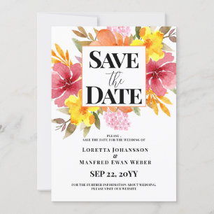 Frühlings-Blumen-Save-the-Date-Einladung Einladung