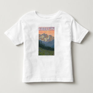 Frühlings-Blumen-Vintages Reise-Plakat Kleinkind T-shirt