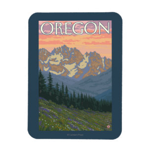 Frühlings-Blumen-Vintages Reise-Plakat Magnet