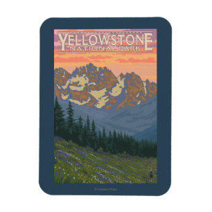 Frühlings-Blumen - Yellowstone Nationalpark Magnet