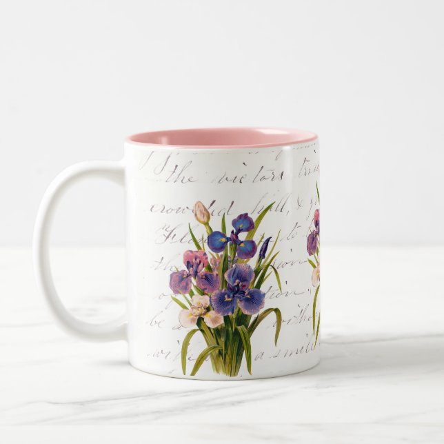 Frühlings-Blumenstrauß von Iris - Feier der Blumen Zweifarbige Tasse (Links)