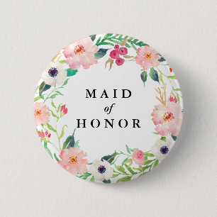 Frühlings-BlumenTrauzeugin-Hochzeit Button