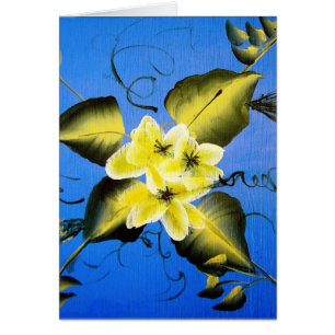 FRÜHLINGS-BLÜTEN AUF BLAUEM HINTERGRUND