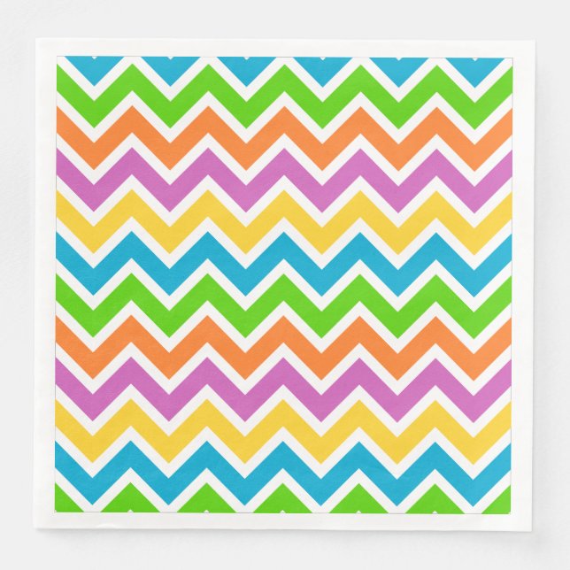 Frühlings-Chevron-Papier-Servietten Serviette (Vorderseite)