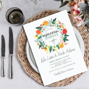 Frühlings-Dahlien-Wildblumen-Probedinner im Pastel Einladung