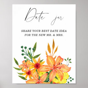 Frühlings-Date Night Ideen. Date-Jar-Braut-Spiel P Poster