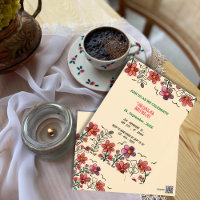 FRÜHLINGS-EINZIGARTIGE ROTE DOODLE BLUMEN GEBURTST