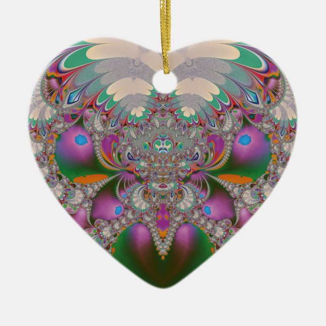 Frühlings-Eule Keramik Ornament (Vorne)