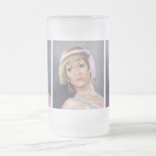 Frühlings-Flapper-Porträt-Frosted-Bierkrug Mattglas Bierglas