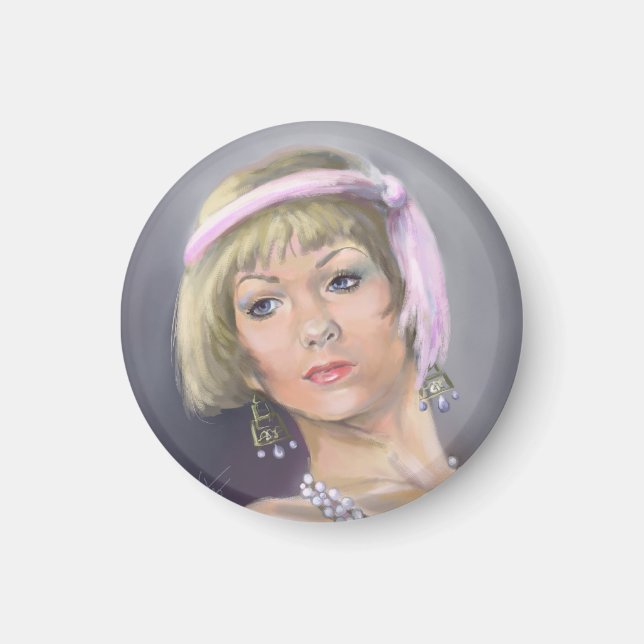 Frühlings-Flapper-Porträt-Magnet Magnet (Vorne)