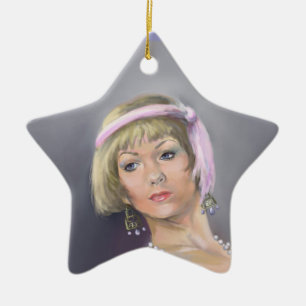 Frühlings-Flapper-Stern-Ornament Keramikornament