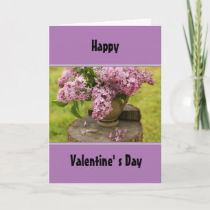Frühlings-Flieder Valentinstag-Grußkarte Karte
