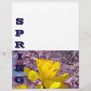 FRÜHLINGS Flyer Papier Narzisse Blumen Baum Blüten