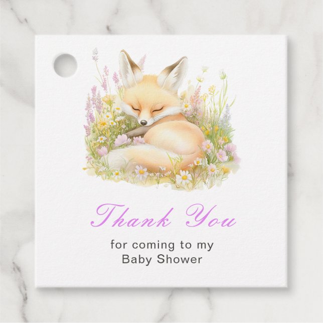 Frühlings-Fuchs-Baby-Party Geschenkanhänger (Vorderseite)