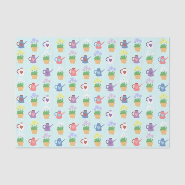 Frühlings-Garten-Blumen-und Pflanzen-Muster Seidenpapier (Vorderseite)