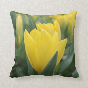 Frühlings-gelbes Tulpe-Wurfs-Kissen Kissen