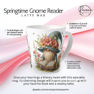 Frühlings-Gnom-Leser-Latte-Mug Milchtasse