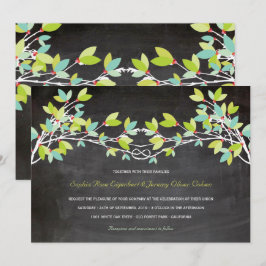 Frühlings-Grün geknotete Liebe-Baum-Tafel-Hochzeit Einladung