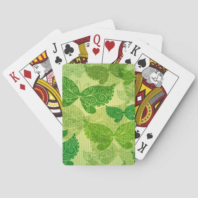Frühlings-grünes Muster Spielkarten (Rückseite)
