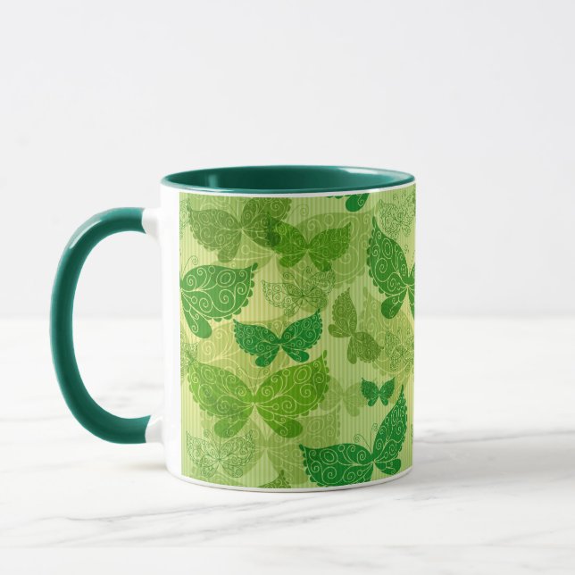 Frühlings-grünes Muster Tasse (Links)