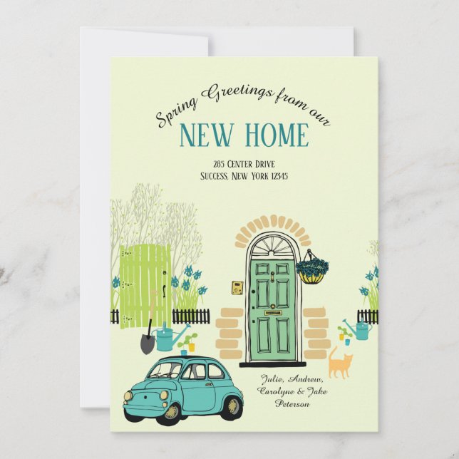 Frühlings-Haustür-bewegliche Mitteilung Einladung (Vorderseite)